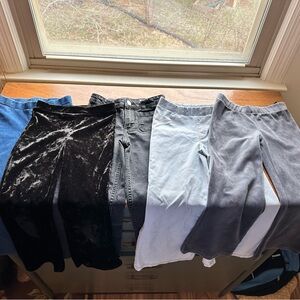 Assorted girls HM pants size 5/6 flared jeggings, velour, velvet, black jeans